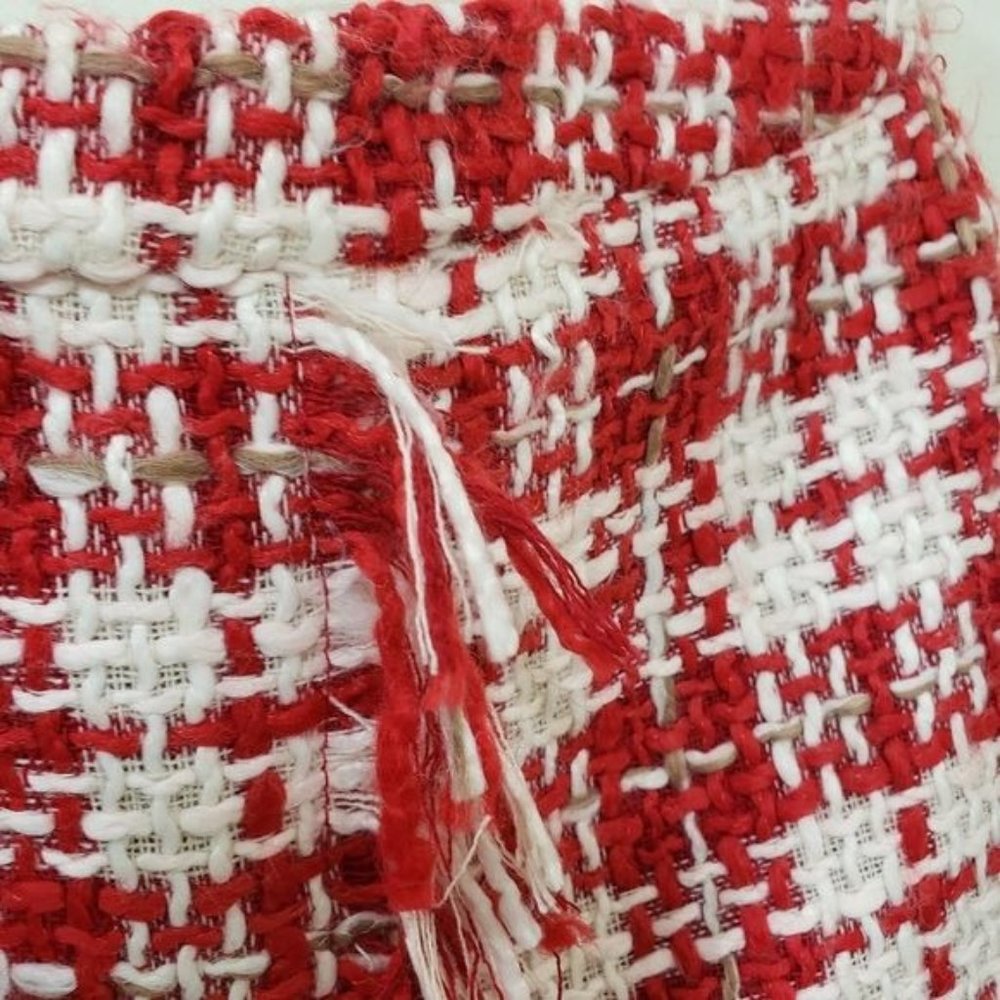 Fitelle NWT Jonette faux wool‎ blend wrap front plaid fringe trim skirt size 12 - Picture 9 of 9